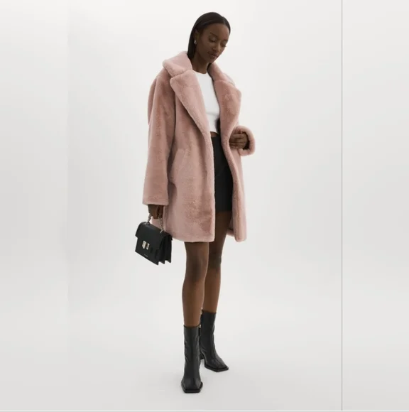 La marque pink faux fur coat - Picture 5 of 9